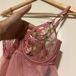 Victoria's Secret Pink Floral Embroidered Babydoll thumbnail 3