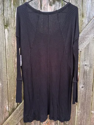NWT Free People Ventura Thermal Tunic Top Black Size Medium thumbnail 10