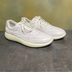 Ecco Perforated White Leather Women's Sneakers Size 10M thumbnail 6