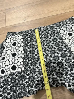 New directions pull on floral boho Printed Wide-Leg Pants Black‎ & White medium thumbnail 7