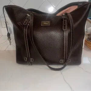 Dooney & Bourke Pebble Grain Tote Brown Leather Shoulder Bag thumbnail 2