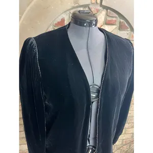 cardigan velour velvet black vintage thumbnail 3