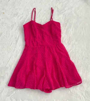 Bright Pink Flowy Romper Size L thumbnail 1