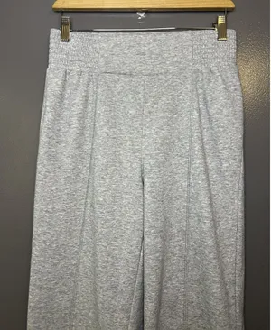 HG Pants Womens Medium Gray Knit Wide Leg Lounge Sweatpants Elastic Waist Casual thumbnail 1