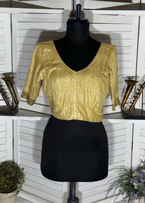 Vintage 60s peasant top mustard yellow medieval maid cosplay Ren Fair costume S thumbnail 1