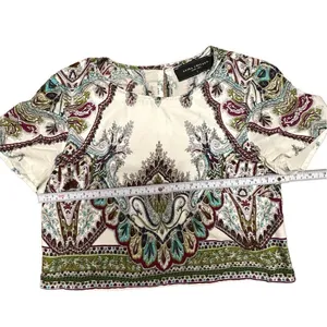 Akira Chicago black Label cropped lightweight multiprint‎ top sz S thumbnail 5