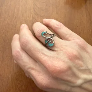 Vintage Turquoise Design 925 Ring Size 5 3/4 thumbnail 2