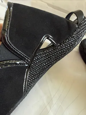 Donald J. Pliner Gyer Leather Black Wedge Sandals thumbnail 9