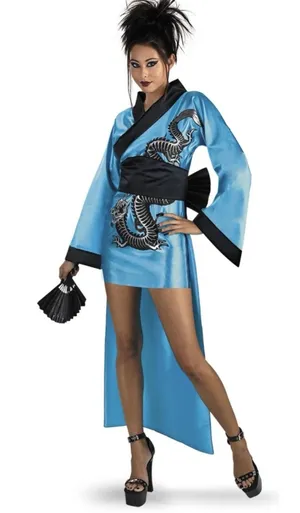 Dragon Geisha Adult/Teen Women Costume - ( Size Fits Up‎ To 12 thumbnail 1