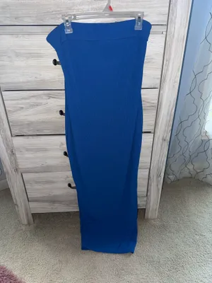 Pretty Garden Royal Blue Strapless Maxi Dress thumbnail 3