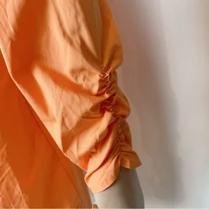 Elliatt Zya Long Sleeve Cotton Ruched Mini Dress in Mango Size Small NWT thumbnail 7