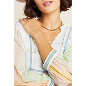 Anthropologie bl^nk london Renata Tie-Dye Blouse Luxe Boho Feminine‎ Delicate thumbnail 10