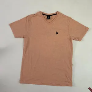 U.S. Polo Assn. Men’s V-Neck T-Shirt Small Peach Logo Embroidered Casual Tee thumbnail 1