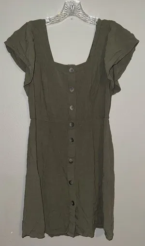 Universal Threads Army green Button-Front Mini Dress size small #720 thumbnail 1