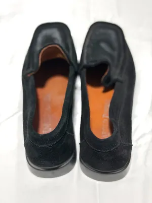 Harold Powell Black Suede and Calf Hair Moccasin Loafers Made in Italy thumbnail 4