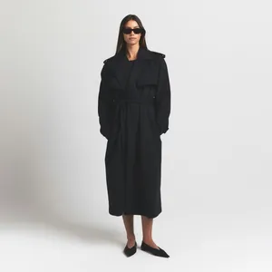 NWT SKIMS boyfriend fleece oversized trench coat size small in Onyx thumbnail 2
