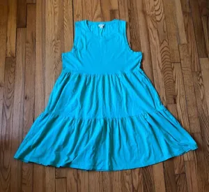 J.Crew EUC Women's Green Aqua Knit Sleeveless Dress Size M thumbnail 1