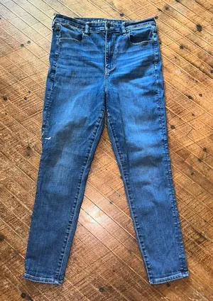 American Eagle highest rise stretchy jeggings mom jeans thumbnail 1