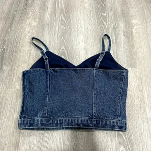 Harley-Davidson Denim Jean Cool Blue Bustier Tank Top Size S thumbnail 3