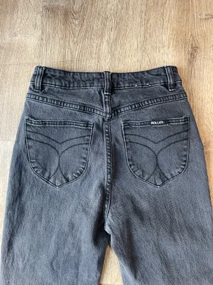 Rolla’s Original High Rise Straight Jeans Washed Black Denim Size 27 Aussie 9 thumbnail 8