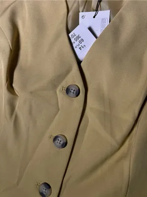 NWT Primark Cares Butter Yellow Tailored Waistcoat Vest Top Button Front Medium thumbnail 3