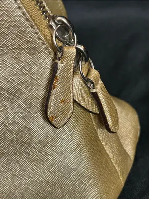 Coach Metallic Gold Dome Satchel with Crossbody Strap & Tassel thumbnail 10