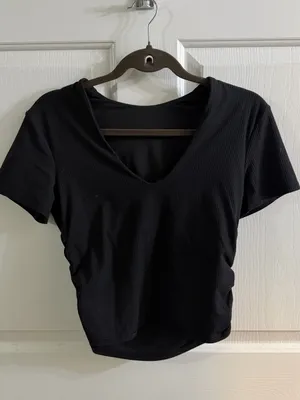 All It Takes Ribbed Nulu V-Neck T- Shirt B-D Cups thumbnail 4