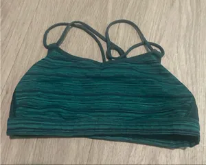 Emerald Strappy Sports Bra Green thumbnail 1