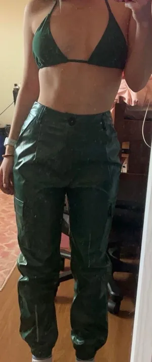 Green Leather Pants thumbnail 1