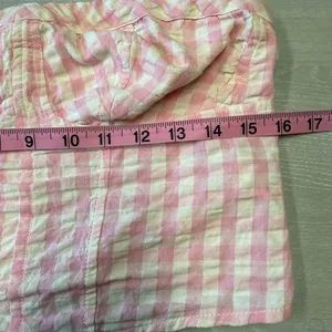 Free People Women Large Leilani Cotton Gingham Tube‎ Top Pink Y2K Cottagecore thumbnail 7