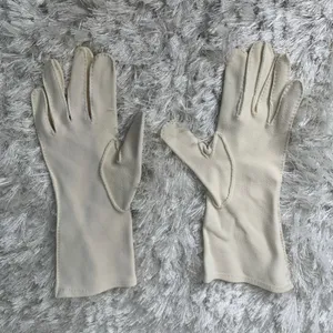 50s 60s White Cream Gloves Raised Detail OSFM thumbnail 4