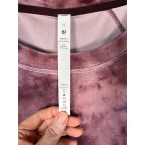 Lululemon Velour Warm Down Crew Cassis Tie Dye Cropped Sweatshirt‎ 12 thumbnail 4