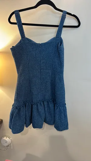 Tweed Mini Dress Blue thumbnail 3