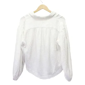Free People Cozy Dreams Top Textured Cotton Loose Pullover in Soft White Size XS thumbnail 3