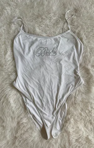 Victoria's Secret Bride Rhinestone Bodysuit White thumbnail 1