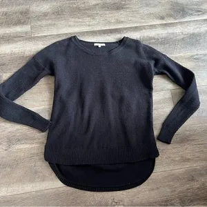 Madewell Chronicle Textured Pullover Sweater Black Size Small Crewneck Sweater thumbnail 6
