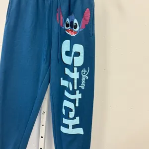 Disney Lilo & Stitch Teal Blue Fleece Jogger Sweatpants Small Graphic Print‎ thumbnail 3