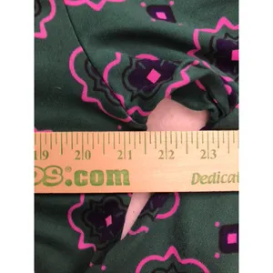 Room Service Pajama Set Women Small Green Pink Geometric Long Sleeve‎ thumbnail 16