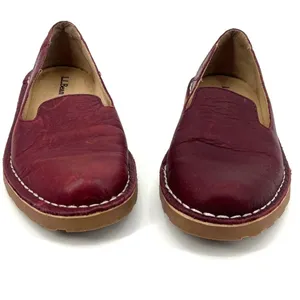 LL Bean Loafers Womens Shoes Sz 6 Burgundy Preppy Coastal Academia Chunky Norm thumbnail 4
