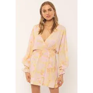 Amuse Society Constellation Pink Yellow Bone Floral Mini Dress Womens Small‎ S thumbnail 3