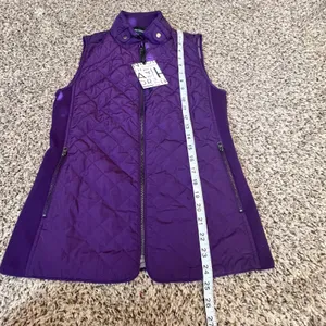 41 Hawthorn Womens Purple Quilted Vest Plaid Lined Ribbed Sides XS NWT‎ thumbnail 4