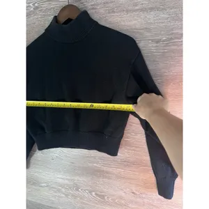 WILFRED FREE Artizia Black Cropped Turtleneck 100% wool sweater Women Size XL thumbnail 5