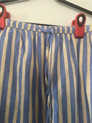 Universal Threads Blue Cream Stripe Pull On Midi Skirt Small Coastal Euro Summer Resort Vacation thumbnail 3