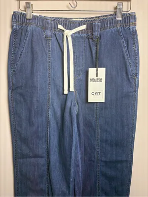 OAT High Rise Wide Leg Jeans Cloud Luxe Denim NWT thumbnail 3