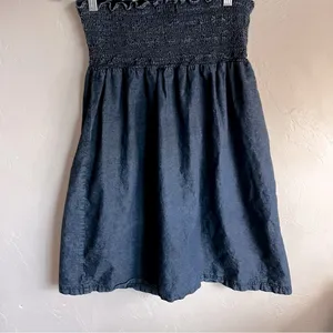 Vintage Mossimo Smocked Strapless Chambray Dress‎ thumbnail 8
