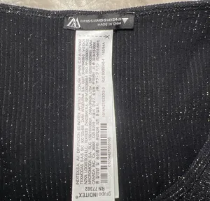 ZARA Crop Top Sweater LIMITLESS CONTOUR COLLECTION BLACK SILVER Size XS thumbnail 5