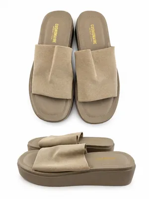 Cushionare Taupe beige Platform Comfort Slide Sandals‎ Shoes Stretch size 11 thumbnail 2