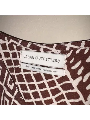 Urban Outfitters Brown and White Geometric Print Mini Dress Size Small thumbnail 2