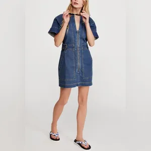 ⭐️Free People Dream On Denim Mini Dress thumbnail 4