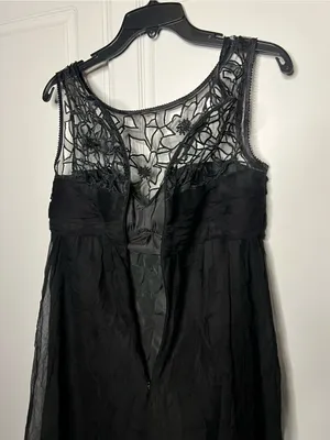 Y2K Vintage Dolce Jovani Silk Beaded Lace Cocktail Dress thumbnail 12